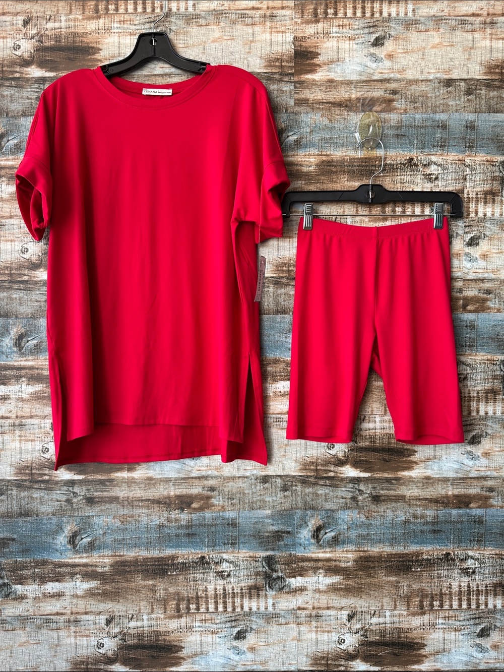 Zenana Biker Shorts Set  Size Small